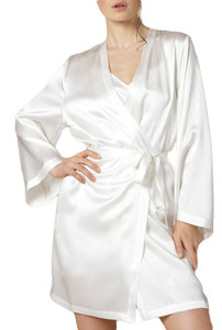 Шелковый Халат Кимоно с Кружевом